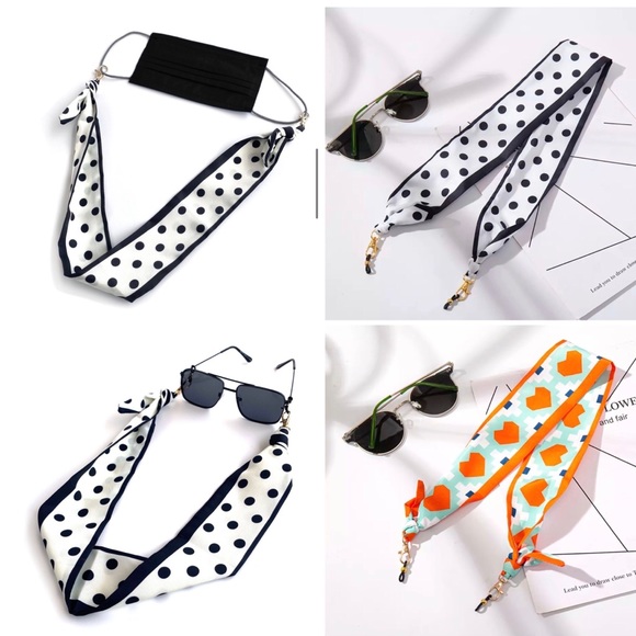 FOMALHAUT Accessories - [New] Bohemian Colorful Retro Scarf Glasses Mask Chain Polka Dots or Heart Love